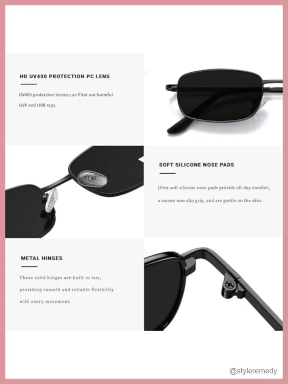 Retro Y2K Small Rectangle Sunglasses for Women Men Narrow Square Metal Frame